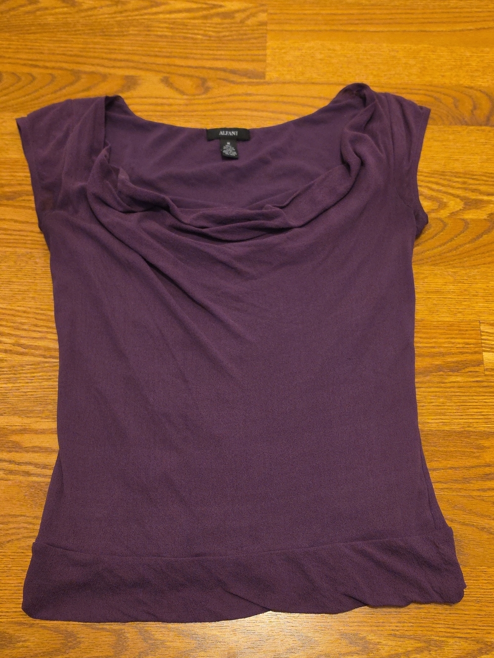 Alfani Women's Deep Plum Cowl Neck Top